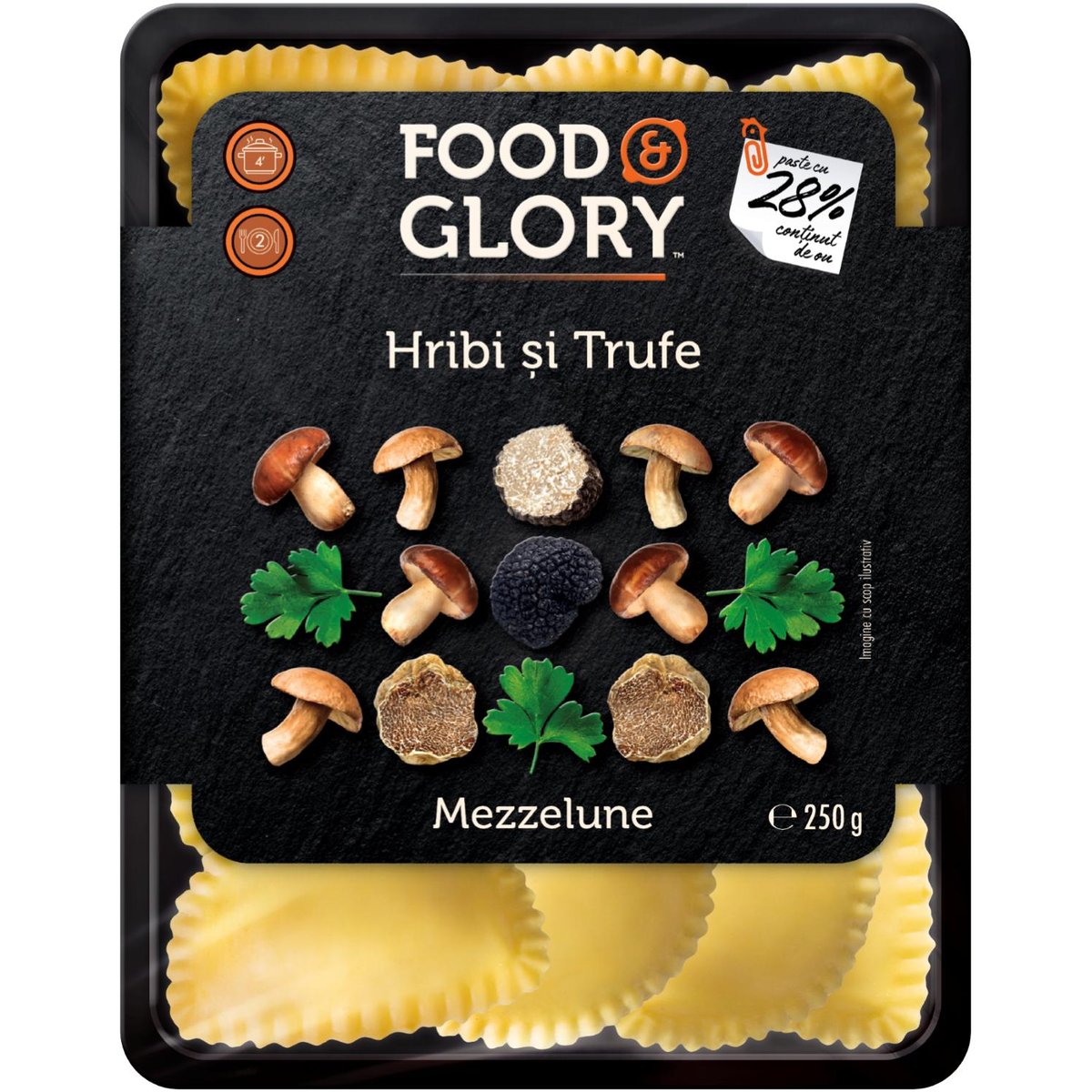 FOOD & GLORY Paste cu ou, umplute cu ciuperci porcini (hribi) si trufe