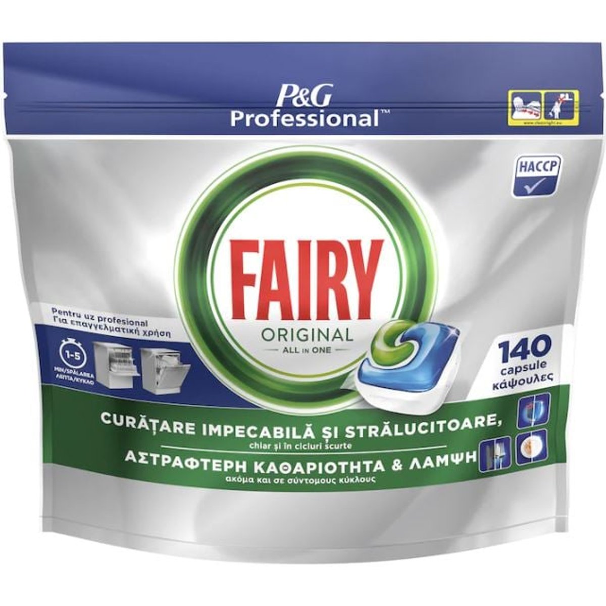 Fairy Professional Original All in 1 Detergent capsule masina de spalat vase, 140 spalari