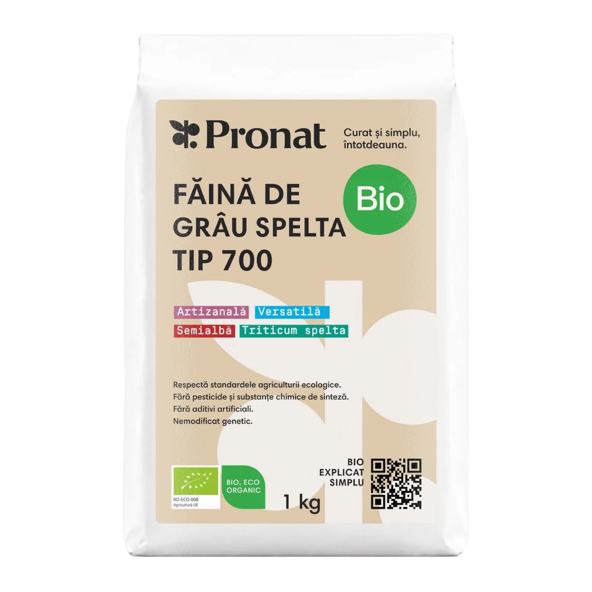 Pronat ECO Faina alba din grau spelta triticum tip 700