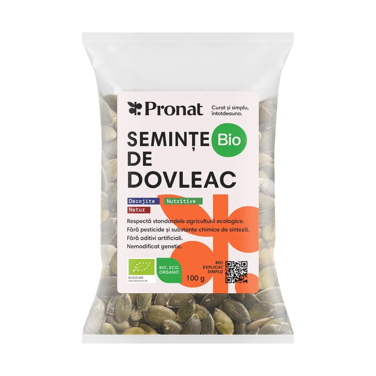 Seminte de Dovleac BIO, 100 g, Pronat