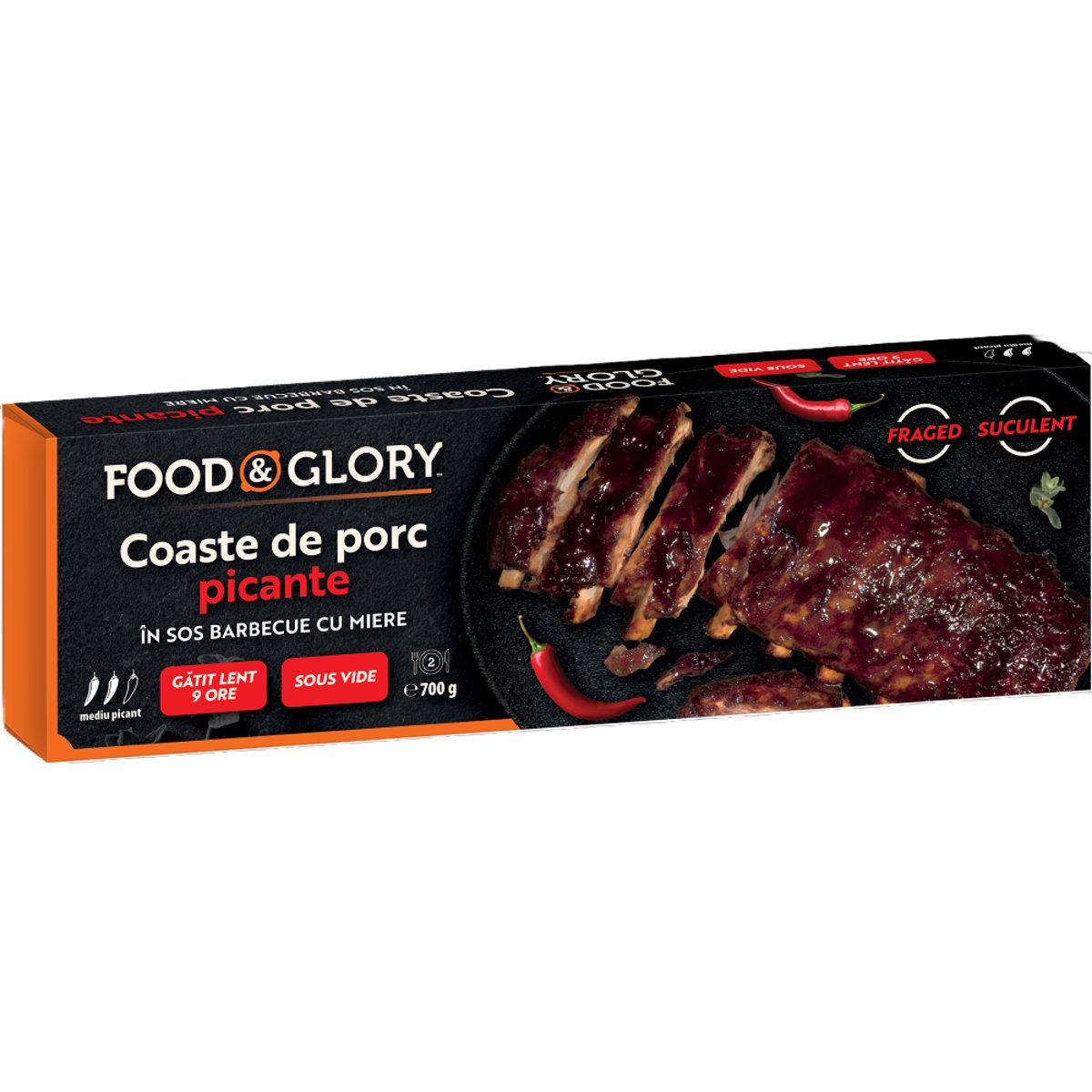 FOOD & GLORY Coaste de porc picante in sos bbq cu miere gatite lent