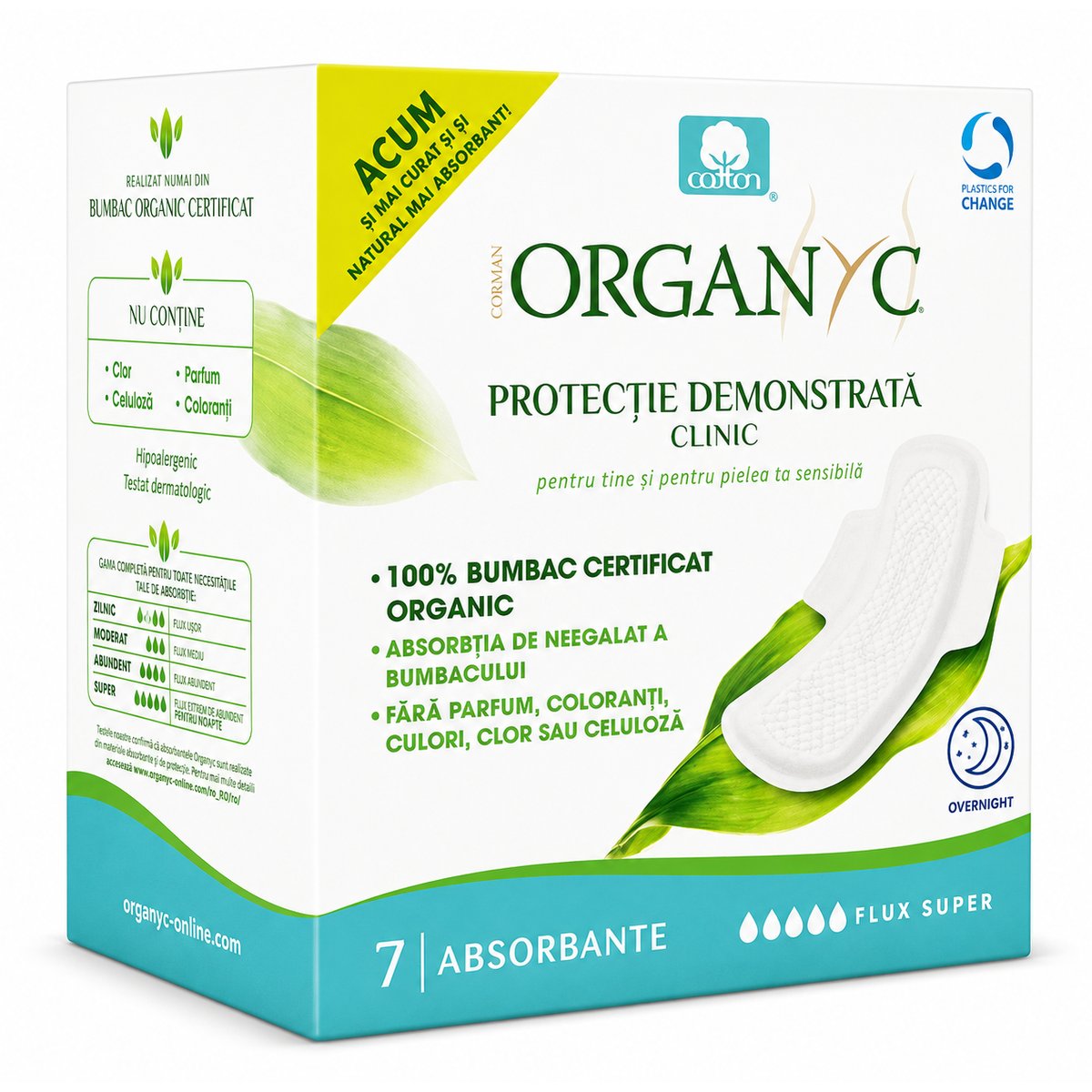 Organyc SuperFlow Absorbante intime din bumbac organic