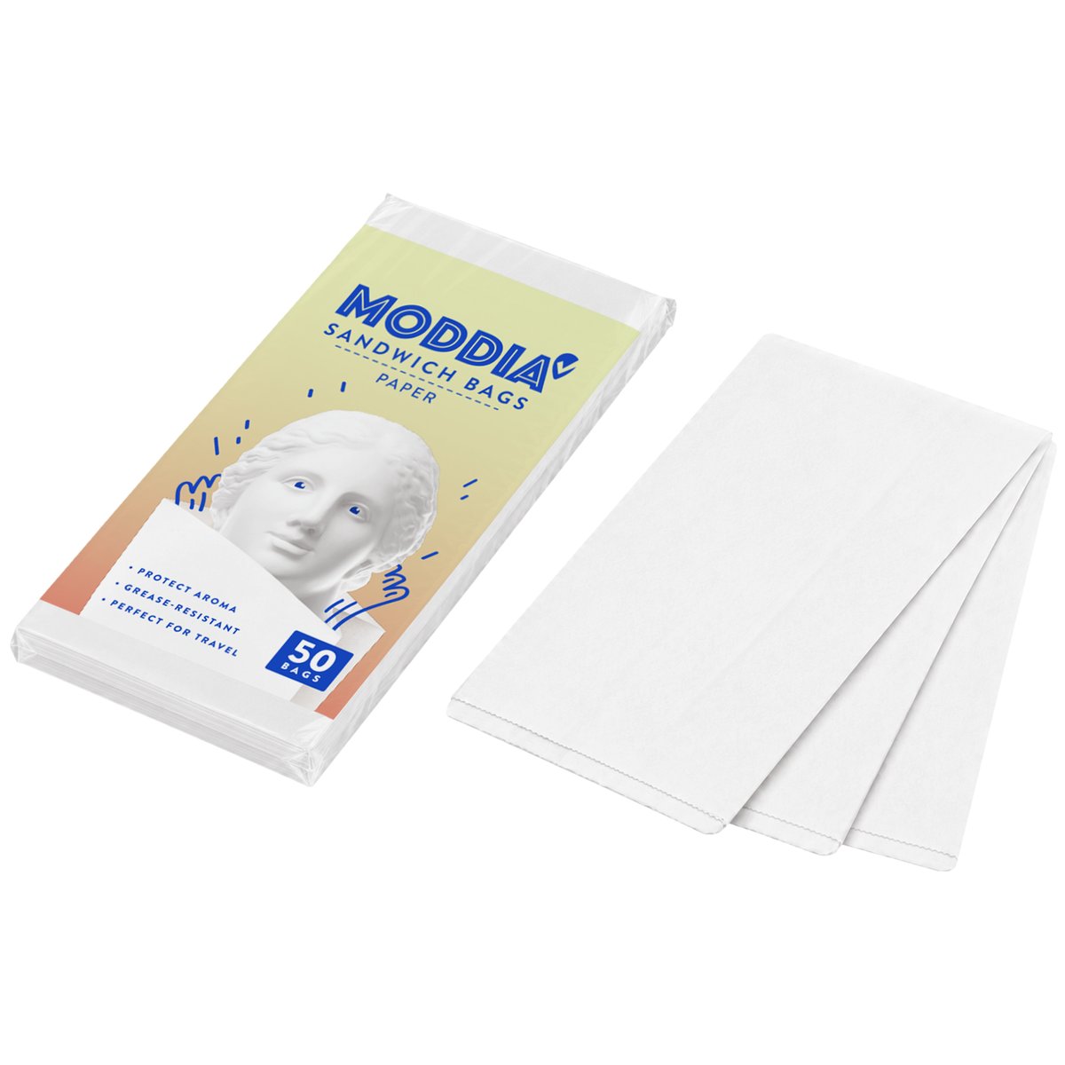 Moddia Pungi de hartie pentru sandvisuri, 21.5x12.5cm