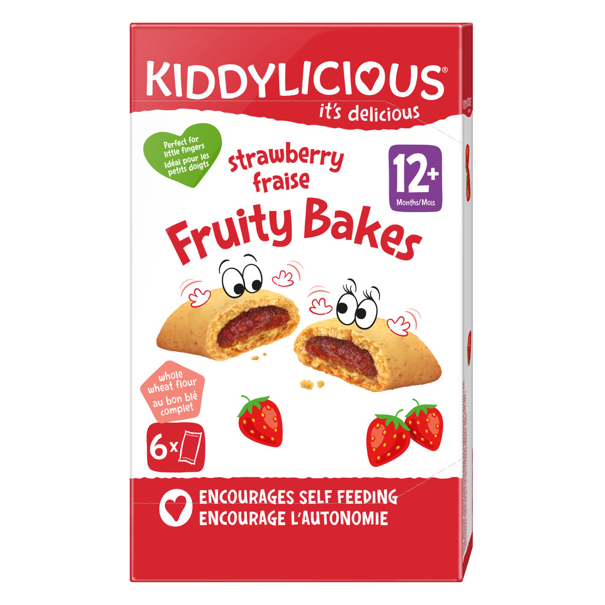 Kiddylicious Biscuiti moi cu capsuni, 12 luni+
